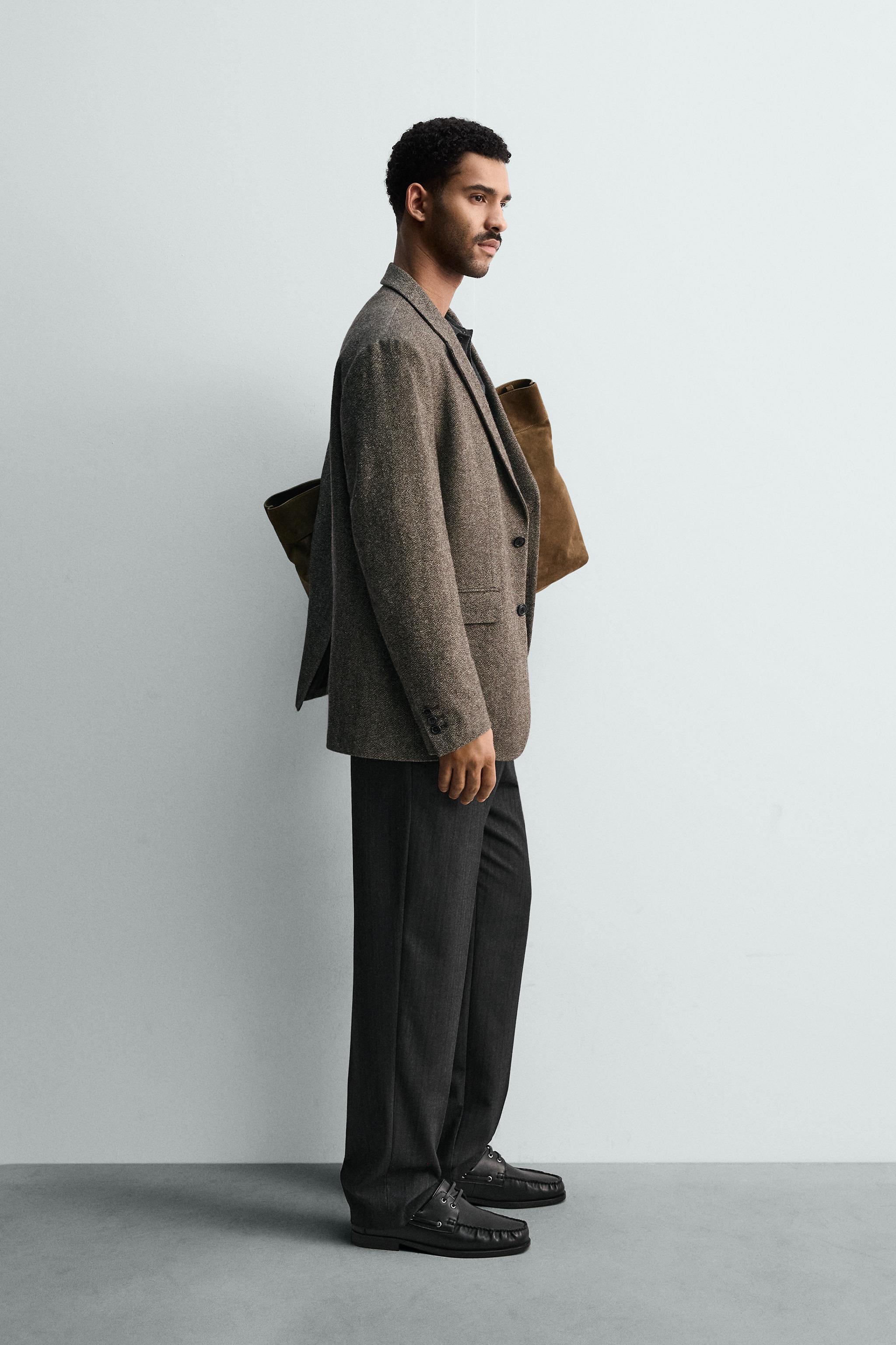 PANTALON EN FLANELLE À CHEVRONS